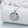 wholesale TOUPOP Whale Waves Necklace Sterling Silver Crystal Jewelry Sea Animal Jewelry Ocean Whale Necklace Anniversary Christmas Birthday Gifts For Women Mom Grandma -0-1