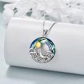 TOUPOP Sterling Silver Crystal Whale Waves Necklace Ocean Animal Jewelry Gift-0-1