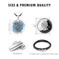 wholesale Copper Saint Michael Protect Us Oxidized Silver Blue Enamel Pendant Necklace-0-4