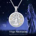 wholesale 925 Sterling Silver Virgo Zodiac Angel Star Charm Necklace for Women Men Astrology Gifts-0-4