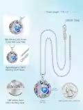 TOUPOP Sterling Silver Austrian Crystal Tree Of Life Birthstone Necklace-0-4