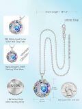 TOUPOP Sterling Silver Austrian Crystal Tree Of Life Birthstone Necklace-0-4