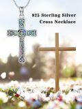 wholesale 925 Sterling Silver Celtic Knot Abalone Shell Inlay Cross Pendant Necklace for Women Christian -0-4
