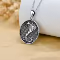 TOUPOP Sterling Silver Snake Necklace Gothic Animal Jewelry For Women Men-0-1