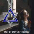 wholesale 925 Sterling Silver Star of David Pendant Blue Enamel Lucky Charm Necklace°®¶ûÀ¼ºÃÔËÊÎÆ·-0-4