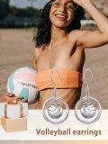 wholesale 925 Sterling Silver Sporty Circle Ball Drop Earrings - Soccer/Volleyball/Basketball/Football/Tennis-0-4