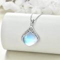 wholesale 925 Sterling Silver Moonstone Lapis Larimar Moss Agate Teardrop Filigree Pendant-0-2