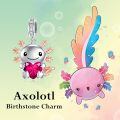 wholesale 925 Sterling Silver Rose Gold Plated Axolotl Pink Heart Zirconia Dangle Charm For Bracelet-0-9