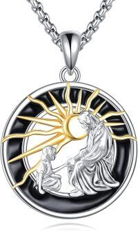 wholesale 925 Sterling Silver Sun and Child Pendant Necklace for Men Religious Medal s-Jesus