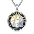 wholesale 925 Sterling Silver Sun and Child Pendant Necklace for Men Religious Medal s-0-0