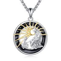 wholesale 925 Sterling Silver Sun and Child Pendant Necklace for Men Religious Medal s-Jesus