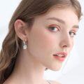 wholesale 925 Sterling Silver Blue Moonstone Floral Drop Leverback Earrings-0-3