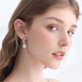 wholesale 925 Sterling Silver Blue Moonstone Floral Drop Leverback Earrings-0-3