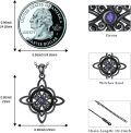 wholesale Black  Purple Stone Pentagram Pendant Witch's Knot Necklace Gothic s for Women-0-5