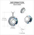 wholesale 925 Sterling Silver Blue Crystal Celtic Knot Peace Sign Pendant Necklace for Women and Men-0-1