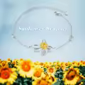 TOUPOP Sterling Silver Sunflower Ashes Memorial Pendant Locket Bracelet-0-1