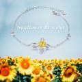 TOUPOP Sterling Silver Sunflower Ashes Memorial Pendant Locket Bracelet-0-1