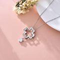 wholesale 925 Sterling Silver 1CT Moissanite Four-Leaf Clover Pendant Necklace with Chain (Total Length: Adjustable from 37 to 45 cm)-0-3