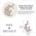 wholesale 925 Sterling Silver Crescent Moon with Flower and Cat Pendant Necklace for Women-0-3