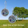 wholesale 925 Sterling Silver Abalone Shell Tree of Life Drop Earrings for Women Girl's Gift Jewelry-0-4
