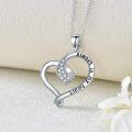 wholesale S925 Sterling Silver & Natural Diamond Heart Necklace Always in My Heart Gift for Her-0-5