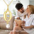 wholesale 10K Golden Pendant with Diamond and Pearl Charm Necklaces for Women - Elegant Solid s-0-4