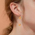 wholesale 925 Sterling Silver Long Chain Orange Slice Drop Earrings for Women Girls  4cm Length-0-2