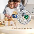 wholesale 925 Sterling Silver Moon & Star Pendant Green Heart Gemstone Necklace s for Her-0-4