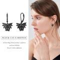 wholesale 925 Sterling Silver Bat Cat Earrings Wholesale Black Hook Design-0-3