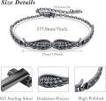 wholesale 925 Sterling Silver Black Angel Wing Chain Link Bracelet - Vintage Style Adjustable  for Women & Men-0-3