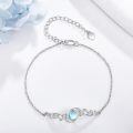 wholesale 925 Sterling Silver Delicate Chain Bracelet Wholesale With Moonstone Charm-0-4