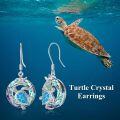 wholesale Sterling Silver Crystal Sea Turtle Dangle Earrings for Women Valentine s Day Gifts-0-15