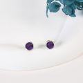 wholesale 925 Sterling Silver Amethyst Round Halo Gemstone Stud Earrings Gift-0-2