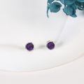 wholesale 925 Sterling Silver Purple Amethyst Stud Earrings-0-2