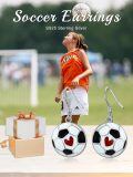 wholesale 925 Sterling Silver Soccer Ball Earrings With Red Heart Detailing-0-5