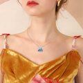 wholesale 925 Sterling Silver Turquoise Mountain Hexagon Pendant Necklace Gold Sun Accent Jewelry-0-2