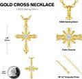 wholesale Gold 925 Sterling Silver Cubic Zirconia Cross Pendant Necklace for Women Mom Faith Gift-0-3