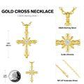 wholesale Gold 925 Sterling Silver Cubic Zirconia Cross Pendant Necklace for Women Mom Faith Gift-0-3