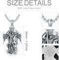 wholesale 925 Sterling Silver &  Saint Michael Pendant Cross Necklace for Men Women  24 Chain-0-2