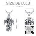 wholesale 925 Sterling Silver &  Saint Michael Pendant Cross Necklace for Men Women  24 Chain-0-2