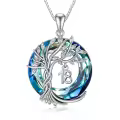 TOUPOP Sterling Silver Crystal Tree Of Life Necklace Gift For Women-0-0