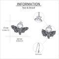 wholesale 925 Sterling Silver Butterfly Skull Drop Dangle Earrings Gothic s for Women Girls-0-4