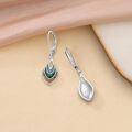 wholesale 925 Sterling Silver Multi-Color Stone Drop Earrings with Leverback Hooks-0-2