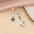 wholesale 925 Sterling Silver Multi-Color Stone Drop Earrings with Leverback Hooks-0-2
