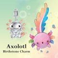 wholesale 925 Sterling Silver Rose Gold Plated Axolotl Pink Heart Zirconia Dangle Charm For Bracelet-0-28