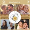 wholesale 925 Sterling Silver Citrine Sunflower Heart Pendant Necklace - Love Gift for Women-0-5
