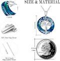 wholesale 925 Sterling Silver Blue Crystal Heart Tree of Life Pendant Necklace for Women and Girls-0-4