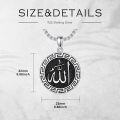 wholesale 925 Sterling Silver Gold-Plated Allah Arabic Pendant - Islamic Jewelry Necklace for Men Women Boys Girls Kids Gift 47mm x 38mm -0-6
