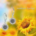 wholesale 925 Sterling Silver Sunflower Drop Earrings with Leverbacks-0-1
