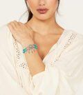 wholesale 925 Sterling Silver Dreamcatcher Turquoise Chip Bracelet-0-1